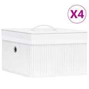 Vidaxl opbergboxen 4 st bamboe wit - afbeelding 1