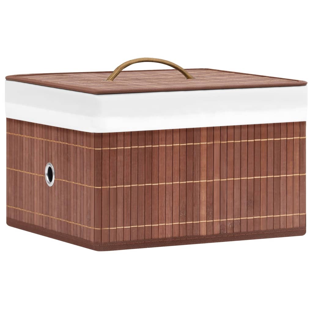 Scatole di archiviazione Vidaxl 4 PC BAMBOO BROWN