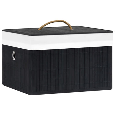 Cajas de almacenamiento de Vidaxl 4 PC Bamboo Negro