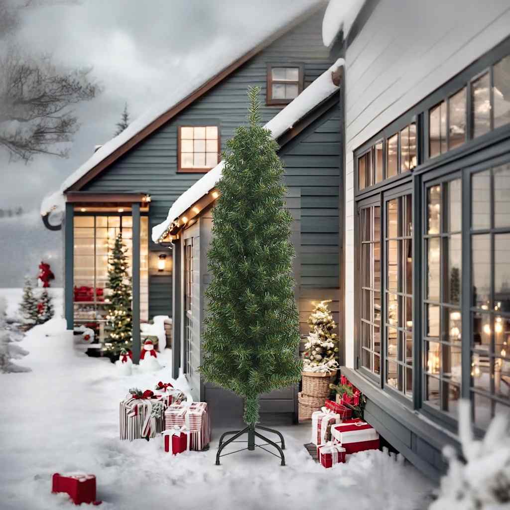 Vidaxx árbol de Navidad artificial con estándar estrecho 240 cm PVC verde