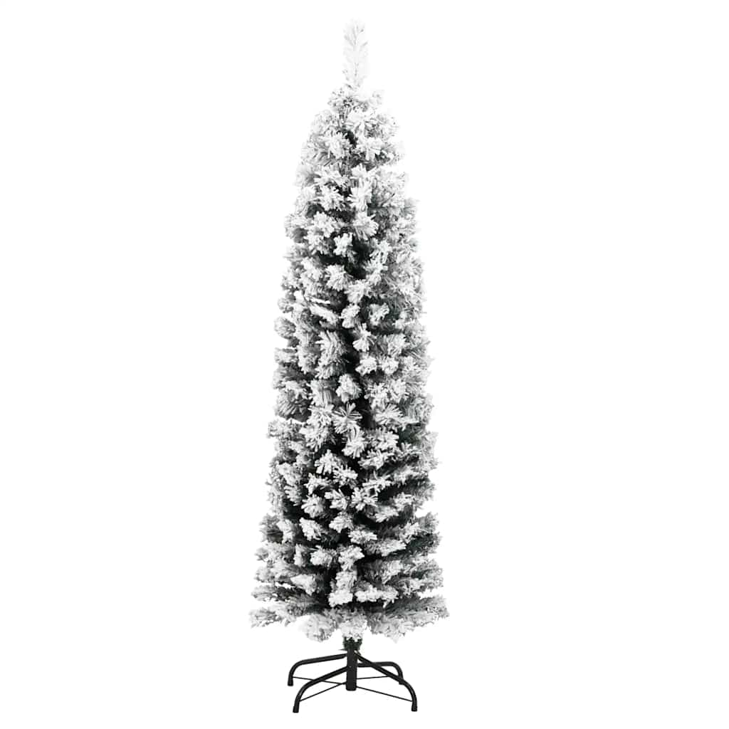 Vidaxl Kunstkerstboom con neve stretta 150 cm PVC verde