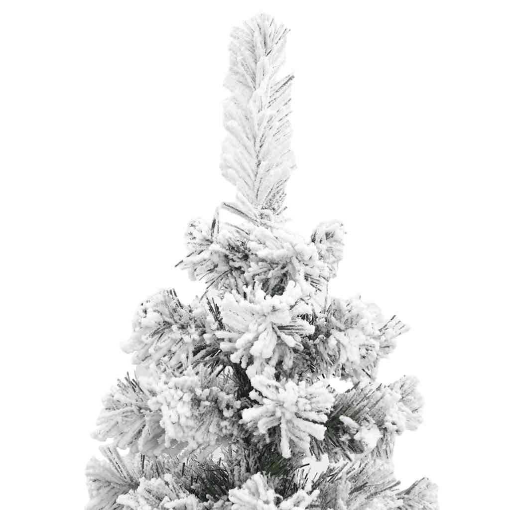 Vidaxl Kunstkerstboom con neve stretta 150 cm PVC verde