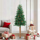 Vidaxx Albero di Natale in vero legno e pigne strette 180 cm in PVC verde
