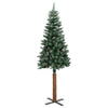 Vidaxx Árbol de Navidad con madera auténtica y nieve estrecho 180 cm verde