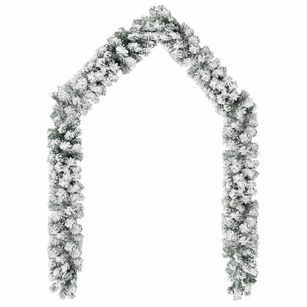 Vidaxl Ghirlanda di Natale con neve 10 m PVC verde