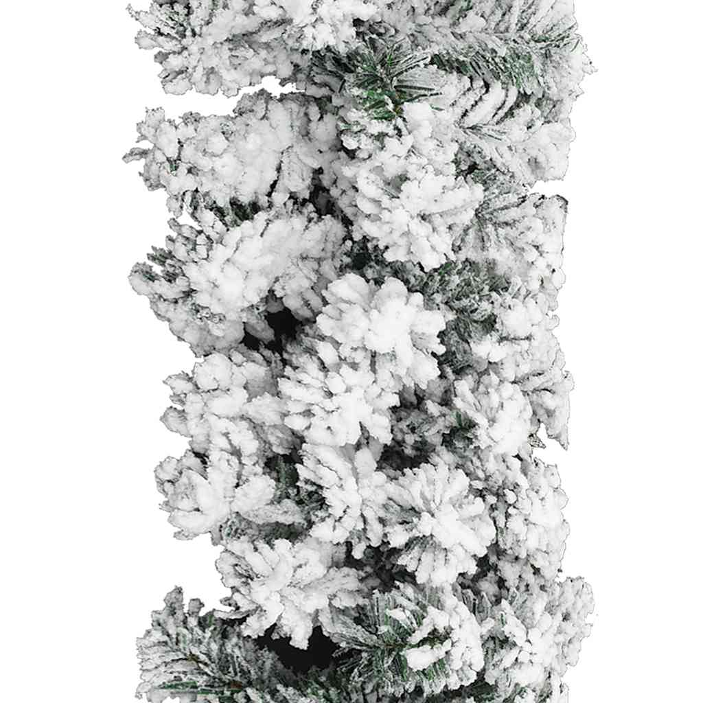 Vidaxl Ghirlanda di Natale con neve 10 m PVC verde