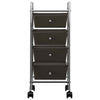 Vidaxl Storage Trolley con 4 cassetti Mobile Plastic Black