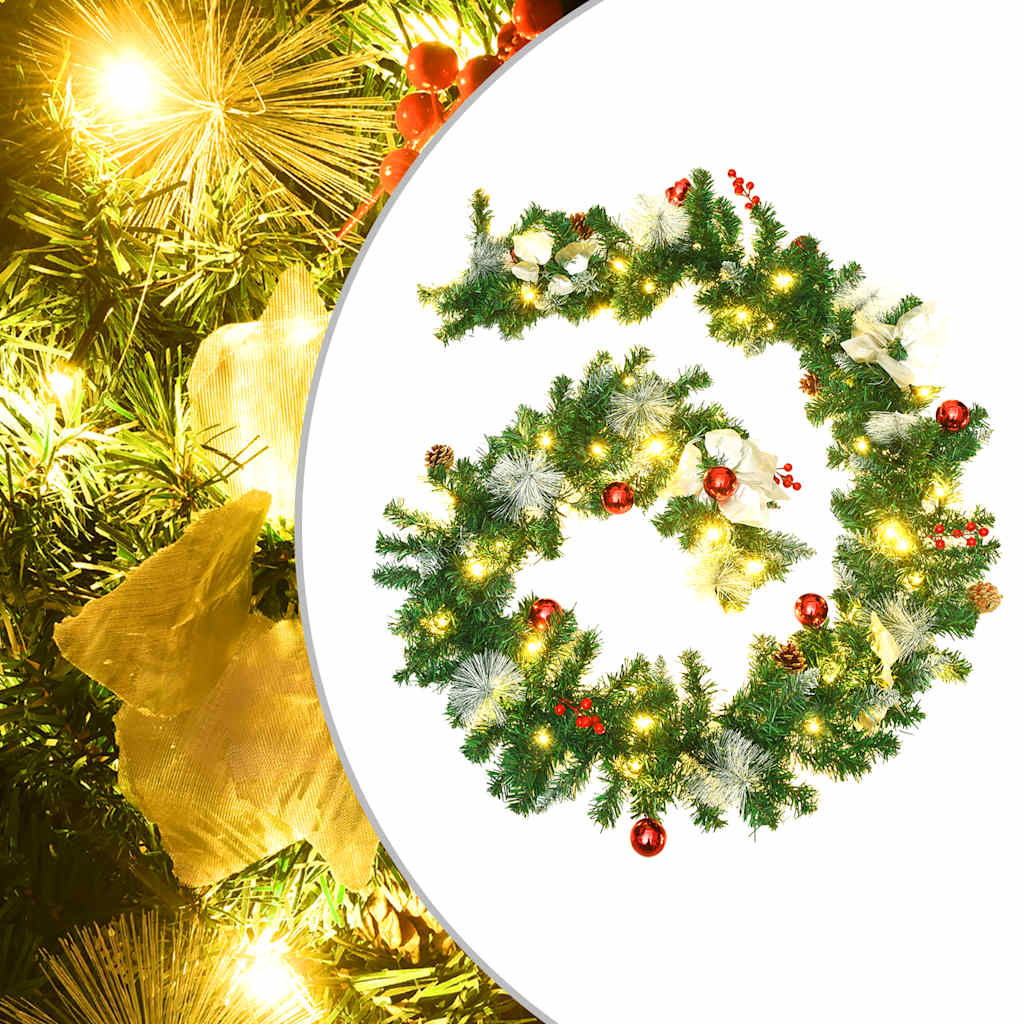 Vidaxl Garra de Navidad con luces LED 2.7 m PVC Green