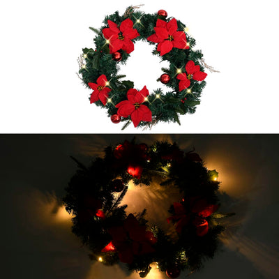 Vidaxl Christmas Greath con luci a LED 60 cm PVC Verde