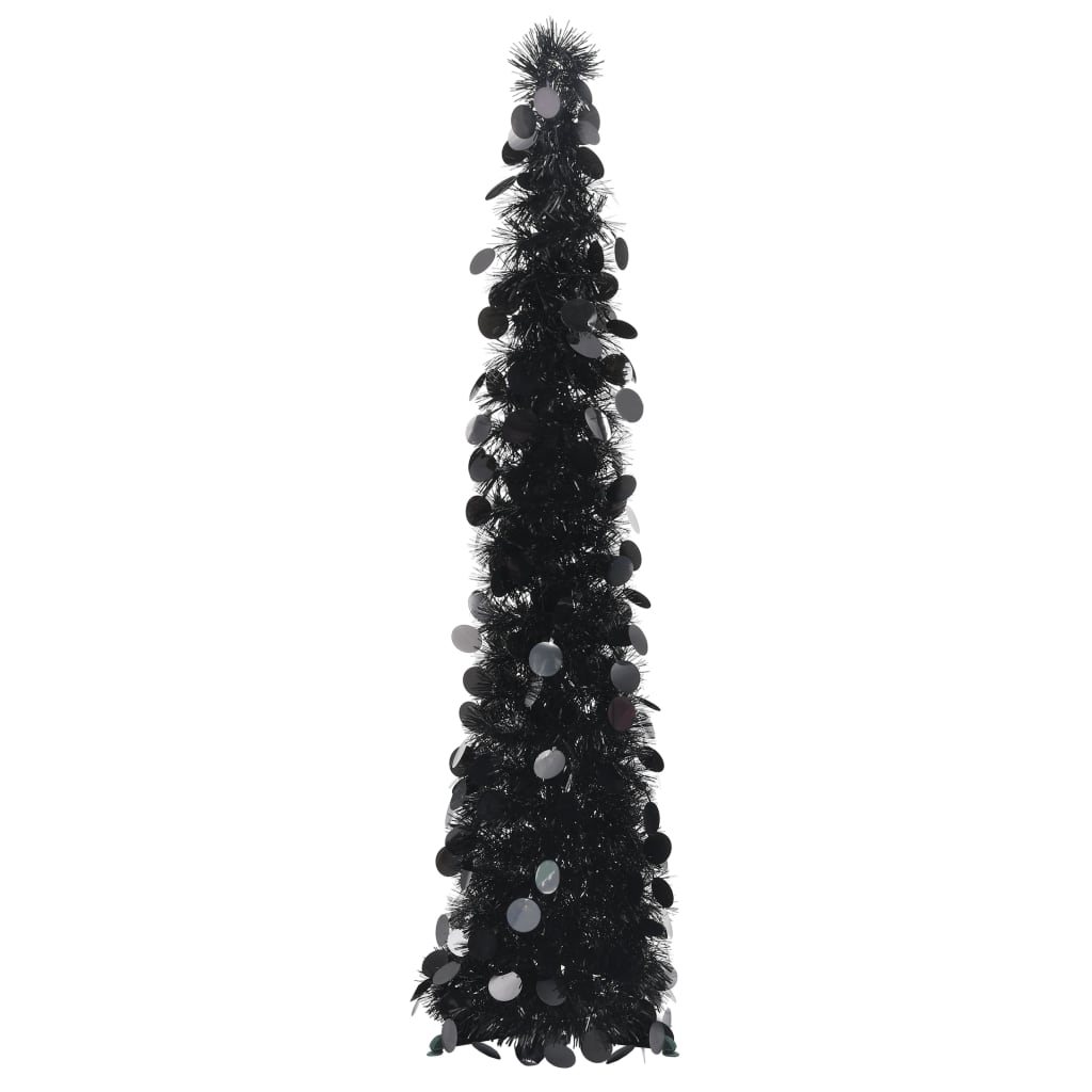 Vidaxl kunstkerstboom pop-up 120 cm pet zwart