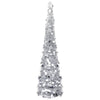 Vidaxl Kunstkerstboom Pop-up 150 cm PET Silver Coloted