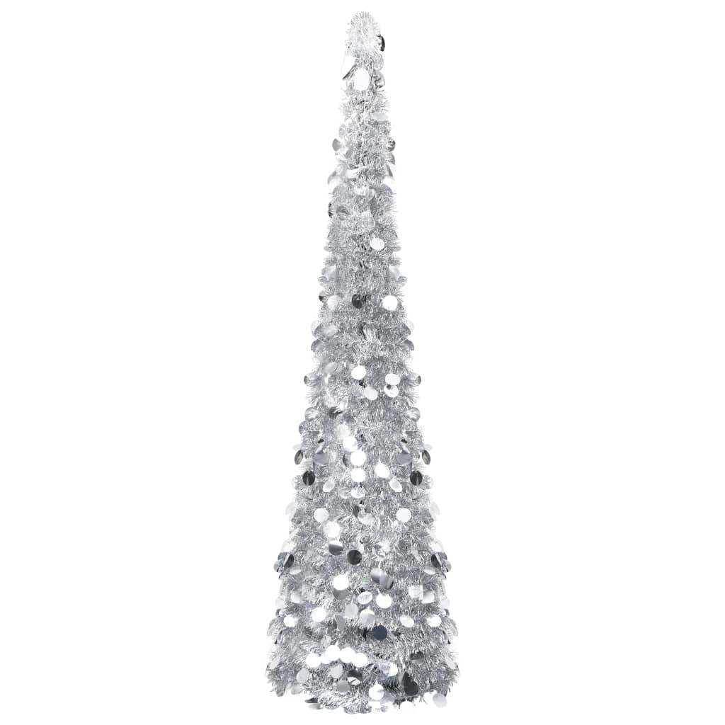 Vidaxl Kunstkerstboom Pop-up 150 cm PET Silver Coloted