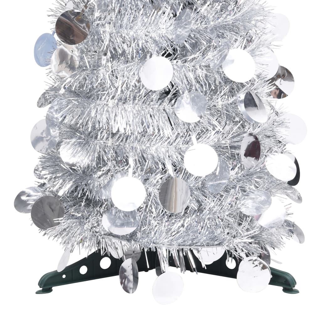 Vidaxl Kunstkerstboom Pop-up 150 cm PET Silver Coloted