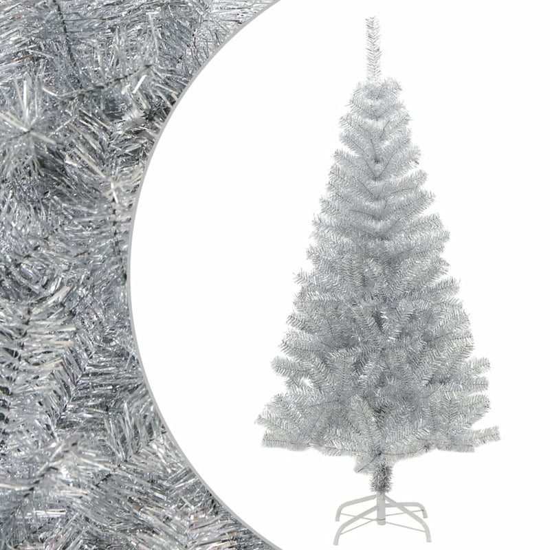 Vidaxl Kunstkerstboom con tappo da 150 cm standard colorato in argento