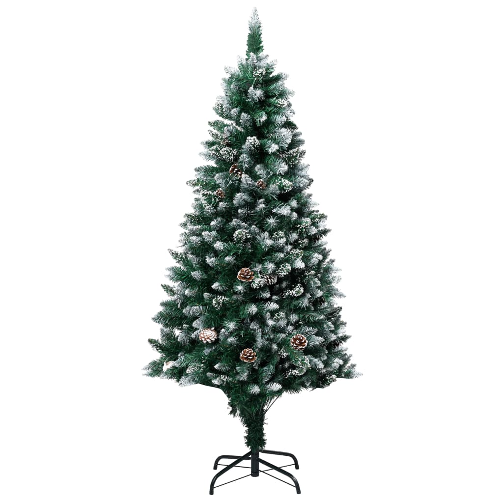 Vidaxl Kunstkerstboom con coni di pino e neve bianca 180 cm