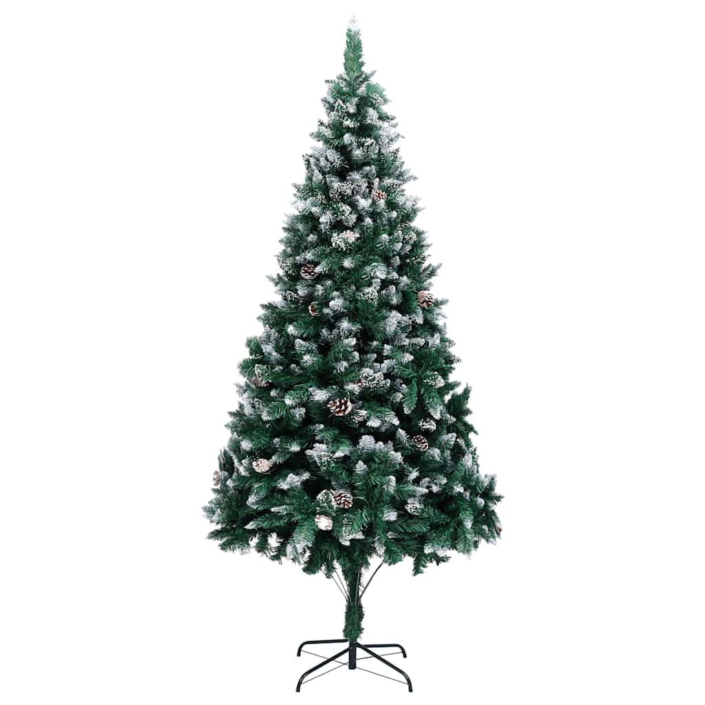 Vidaxx albero di Natale artificiale con pigne e neve bianca 240 cm