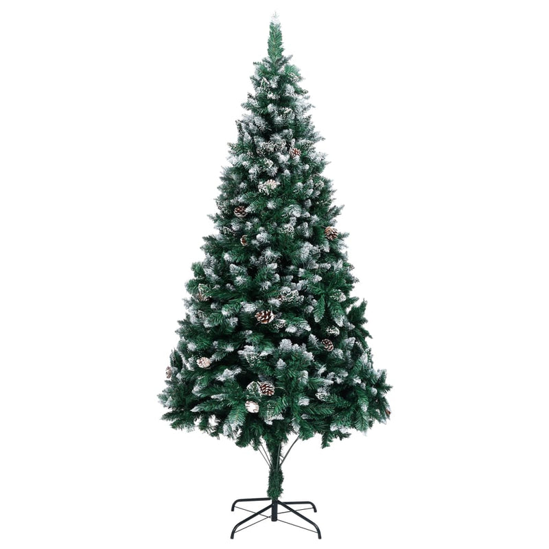 Vidaxl kunstkerstboom met dennenappels en witte sneeuw 240 cm
