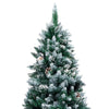 Vidaxl kunstkerstboom met dennenappels en witte sneeuw 240 cm