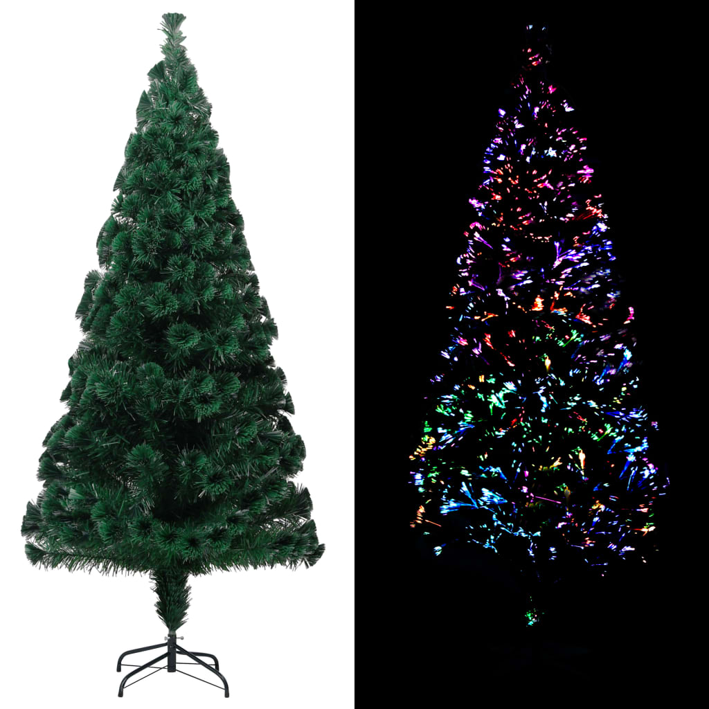 Vidaxl kunstkerstboom met standaard 210 cm glasvezel groen
