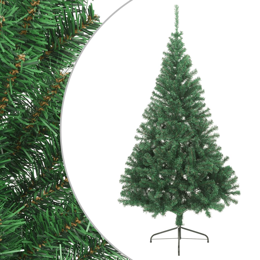 Vidaxl kunstkerstboom met standaard half 180 cm pvc groen