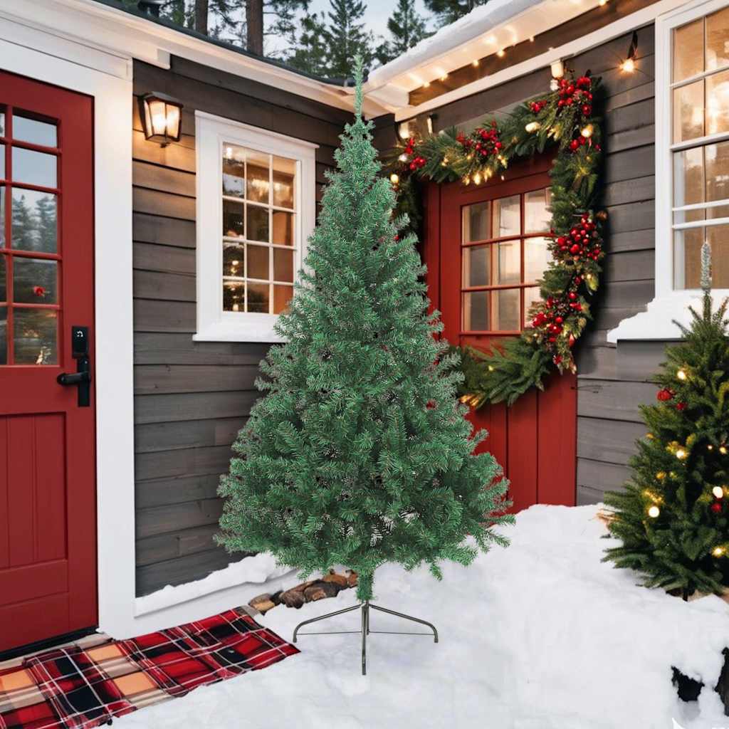 Vidaxl Kunstkerstboom con mezzo pvc a metà 210 cm standard verde