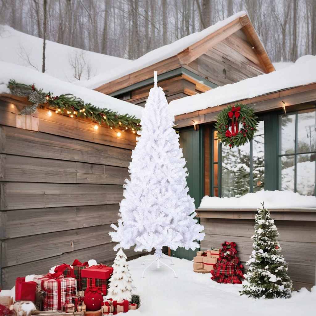 Vidaxl kunstkerstboom met dikke takken 210 cm pvc wit