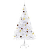 Vidaxl Kunstkerstboom con illuminazione e palle di Natale 150 cm bianchi
