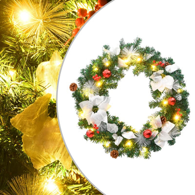 Vidaxl Christmas Greath con luci a LED 60 cm PVC Verde