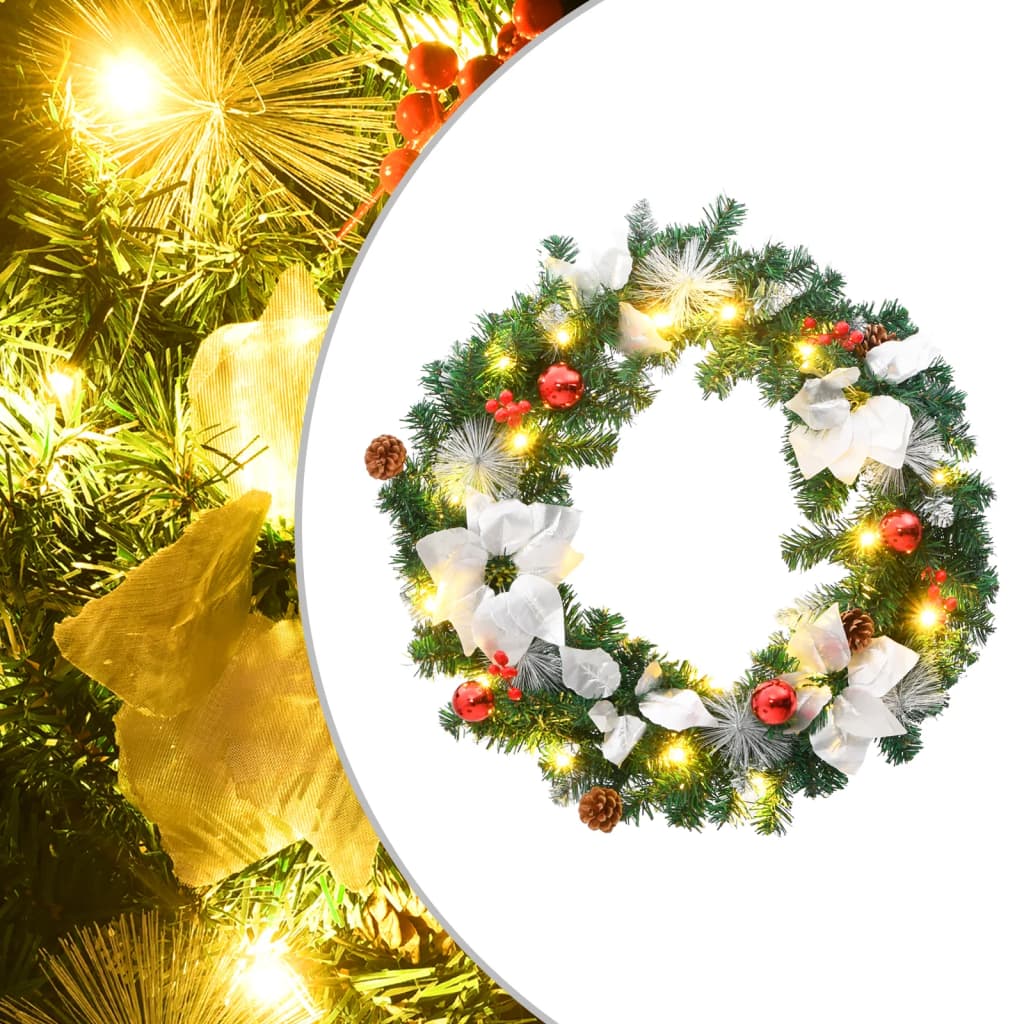 Vidaxl Christmas Greath con luci a LED 60 cm PVC Verde