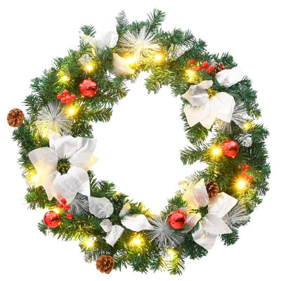 Vidaxl Christmas Greath con luci a LED 60 cm PVC Verde