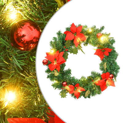 Vidaxl Christmas Greath con luci a LED 60 cm PVC Verde
