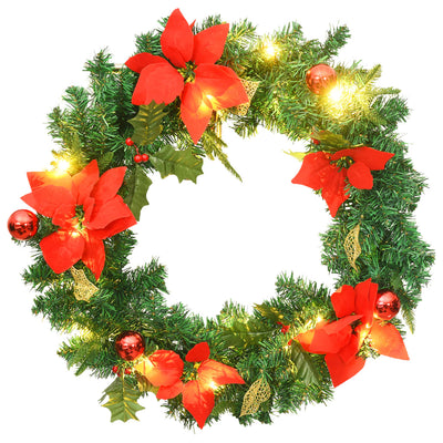 Vidaxl Christmas Greath con luci a LED 60 cm PVC Verde