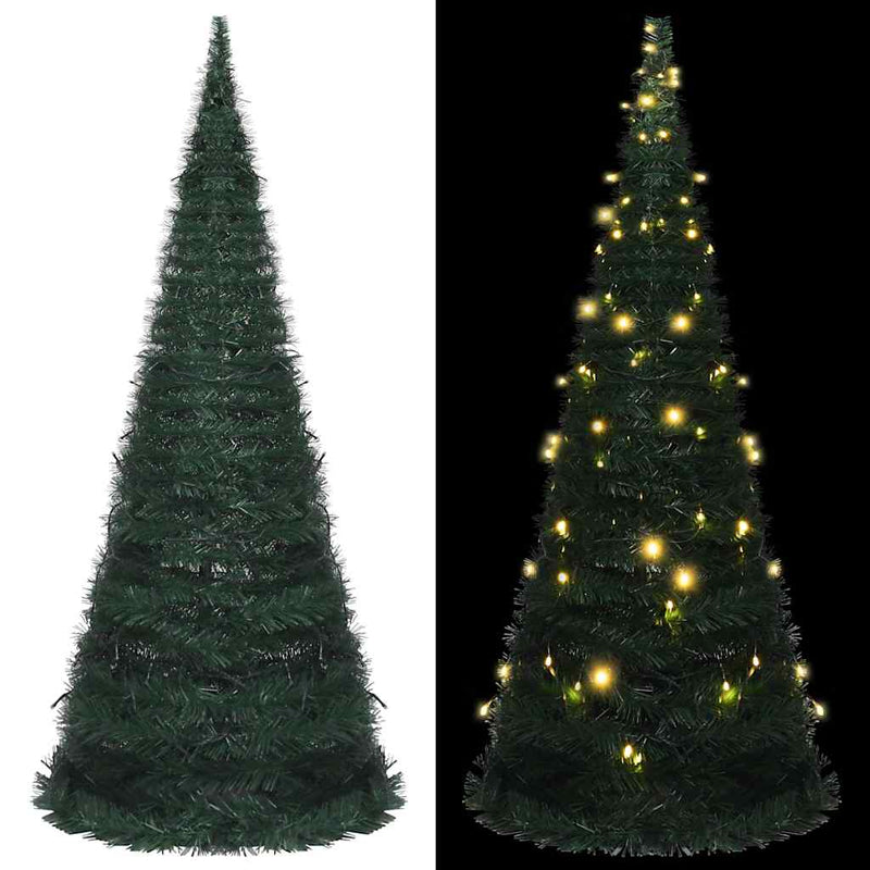Vidaxl kunstkerstboom met verlichting pop-up 150 cm groen