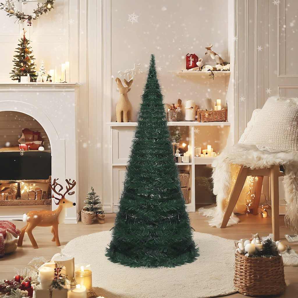 Vidaxl Kunstkerstboom con illuminazione pop-up 150 cm verde
