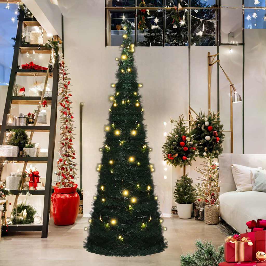 Vidaxl Kunstkerstboom con illuminazione pop-up 180 cm verde