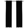 Vidaxl tende in lino look occhi dannosi 2 st 140x225 cm nero