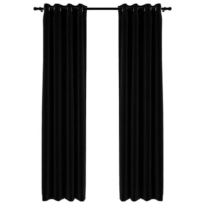 Cortinas Vidaxl Lino Mirando Ojos condenatorios 2 ST 140X245 CM NEGRO