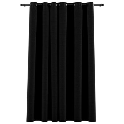 Vidaxl Cortina Lino Mira condenatoria con ojos 290x245 cm Negro