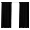 Tende vidaxl lino look ganci dannosi 2 st 140x175 cm nero