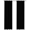 Cortinas Vidaxl Lino Look Blawout Hooks 2 ST 140x245 CM Negro