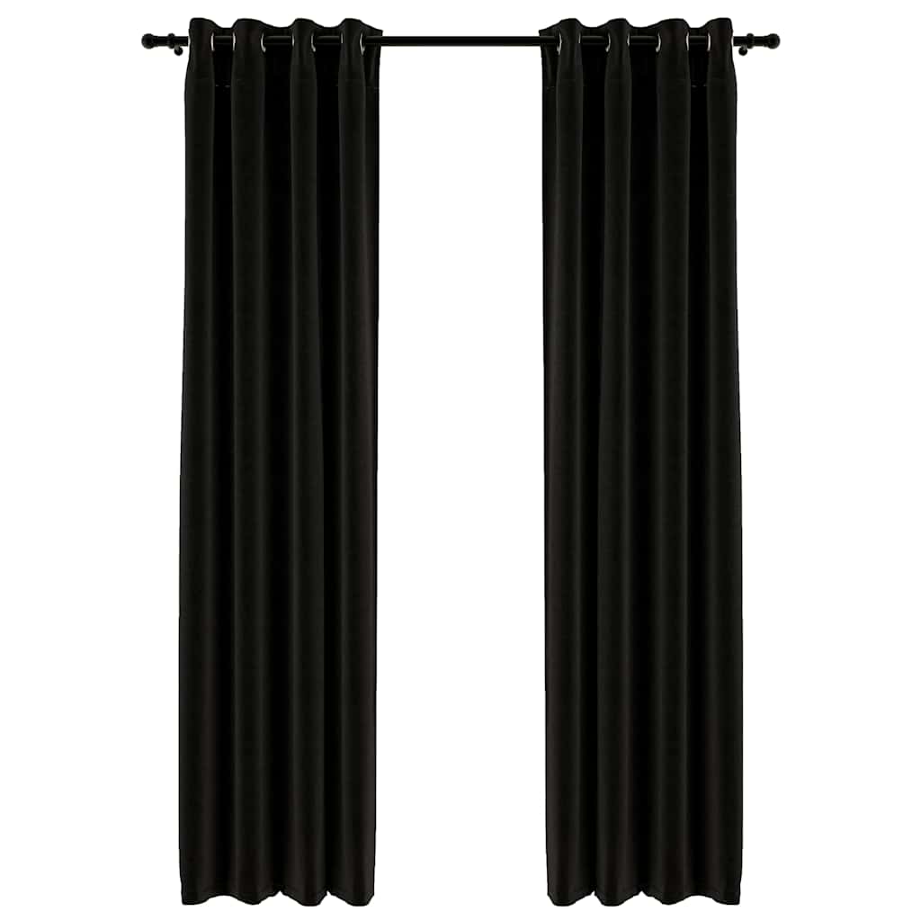 Cortinas Vidaxl Lino Look Blackout 2 PCS 140X225 CM Anthracite