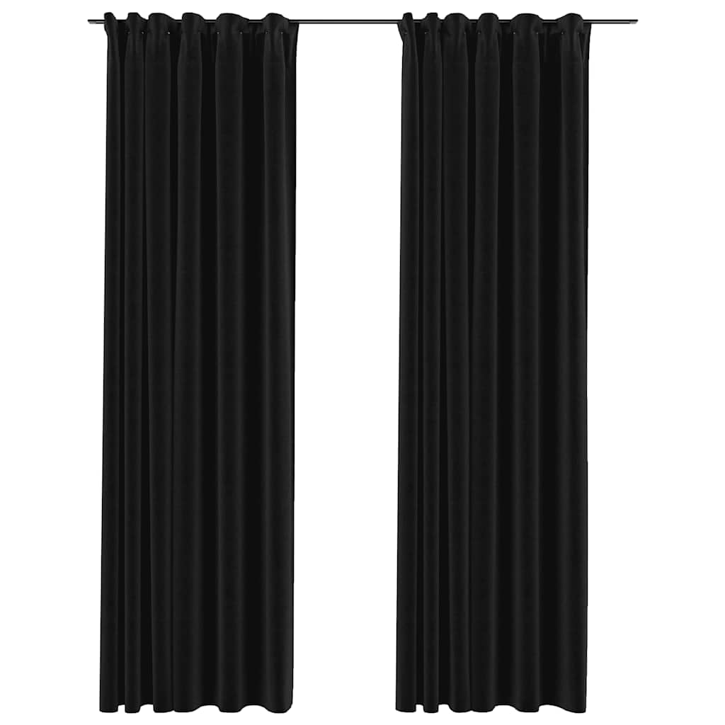 Cortinas Vidaxl Lino Blackout Hooks 2 PCS 140x245 CM Anthracite