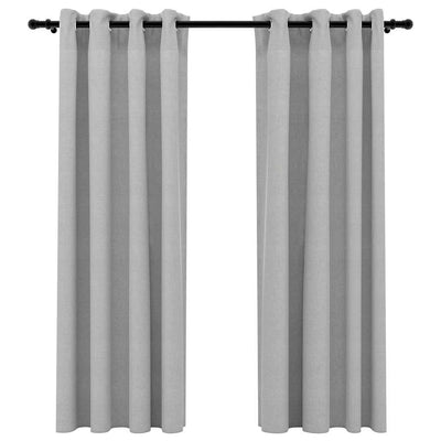 Cortinas Vidaxl Lino Mirando Ojos condenatorios 2 ST 140X175 CM GRIS