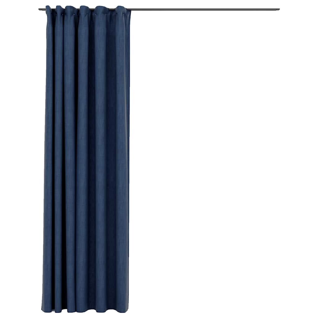 Linen con tende Vidaxl sembra dannoso con ganci 290x245 cm blu