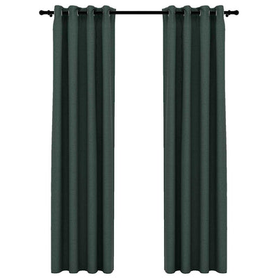 Cortinas Vidaxl Lino Mire los ojos condenatorios 2 ST 140X225 cm verde