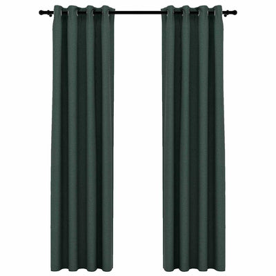 Cortinas Vidaxl Lino Mire los ojos condenatorios 2 ST 140x245 cm verde
