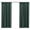 Cortinas de Vidaxl Lino Look Belegios Ganchos 2 ST 140x175 CM Verde