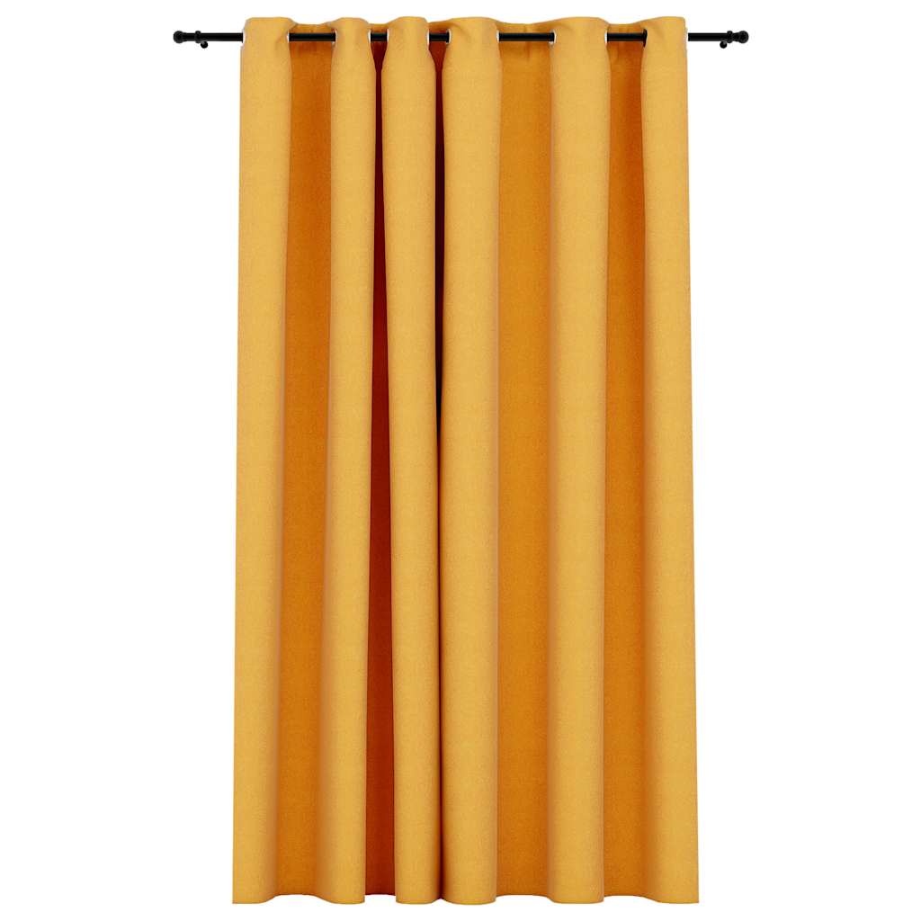 Linen con tende Vidaxl sembra dannoso con gli occhi 290x245 cm giallo