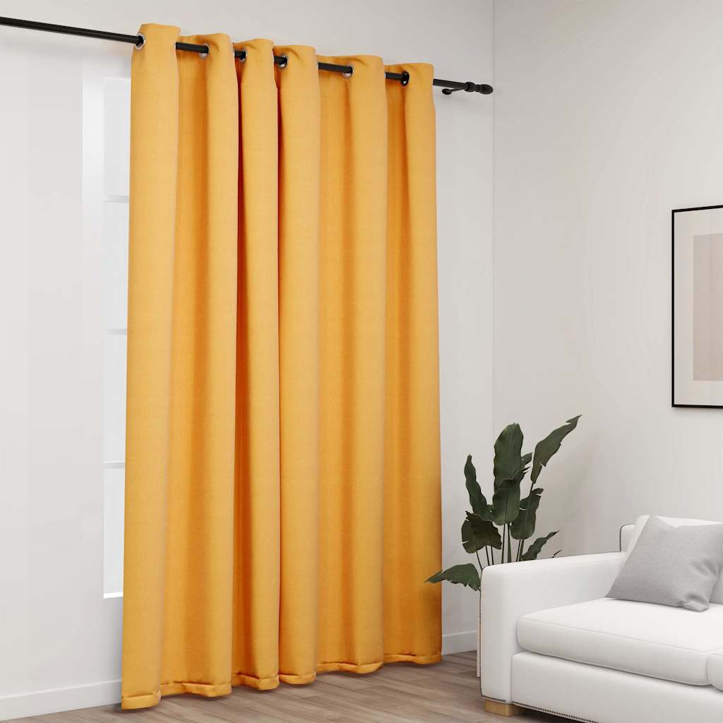 Linen con tende Vidaxl sembra dannoso con gli occhi 290x245 cm giallo