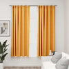 Cortinas de Vidaxl Lino Look Belwout Hooks 2 ST 140x175 CM Amarillo